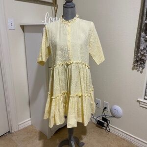 Stella Nova Yellow Checkered Women Dress